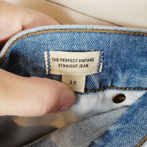 MADEWELL THE PERFECT VINTAGE STRAIGHT JEAN, SZ 30 - Picture 9 of 14